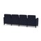 Lesro Siena Lounge Reception 4 Seat Tandem Seating, Black, OH Navy Upholstery SN4103 - alternate 2